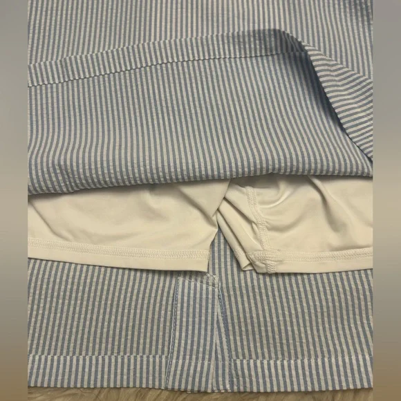 TUCKERNUCK RENWICK Periwinkle and White Seersucker Skort - Picture 9 of 16